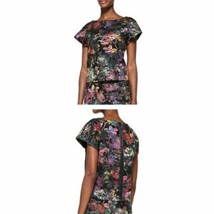 Alice + Olivia Floral Embroidered Short Sleeve Top
